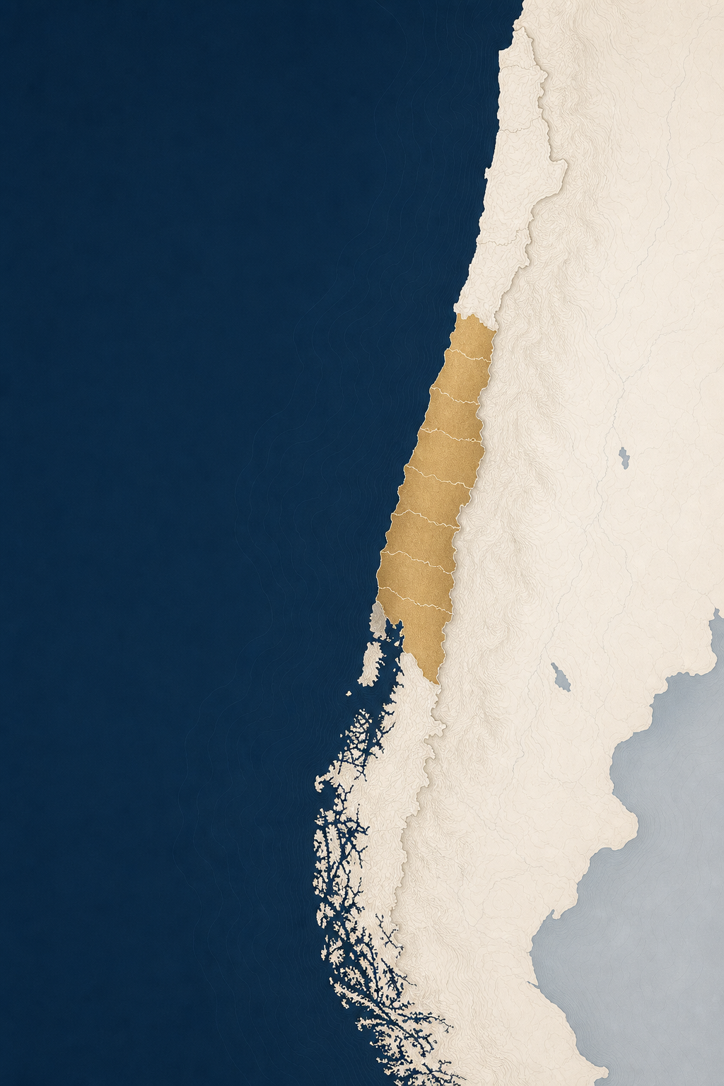 Mapa de cobertura: Metropolitana a Los Lagos